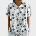 Lina | Blumenbluse aus Baumwolle und Leinen