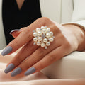 Pearl Bloom Adjustable Ring