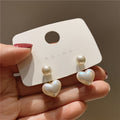 Double Pearl Heart Earrings