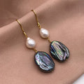 Peacock Pearl Drop Earrings
