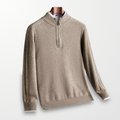 Bennett gerippter Pullover mit Viertelreißverschluss